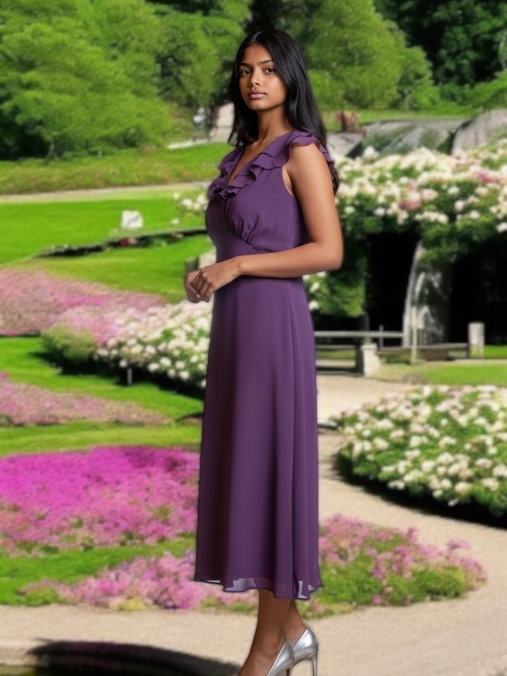 Banana Republic Bias Ruffle Maxi Dress Size S